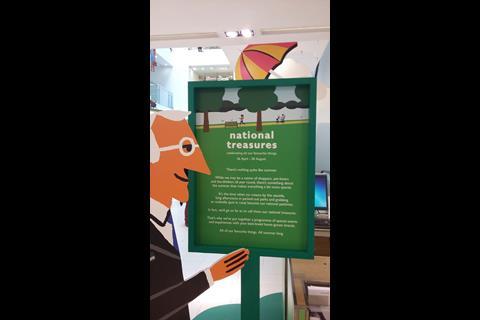 John Lewis National Treasures information board